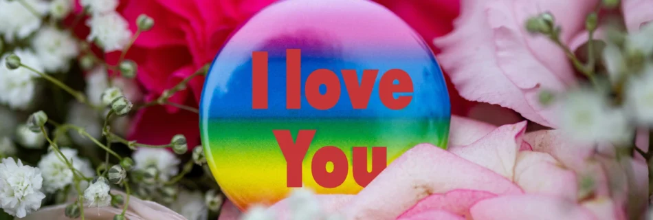 Badge with I Love You written on it