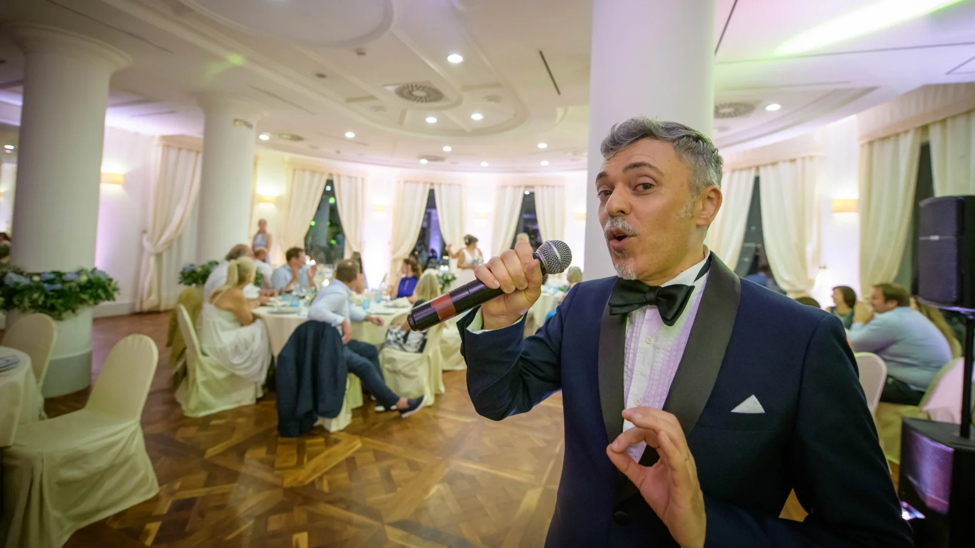 Wedding MC and Celebrant in black tie